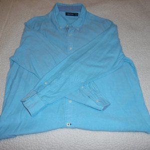 NAUTICA OCEAN BLUE DRESS SHIRT.  MENS.  LARGE.